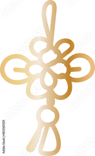 Hanging Knot Flower Hand Drawn Line Icon