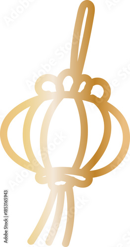 Hand Drawn Hanging Chinese Lantern Line Icon