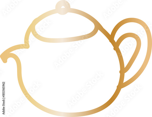 Chinese Teapot Hand Drawn Line Drawing