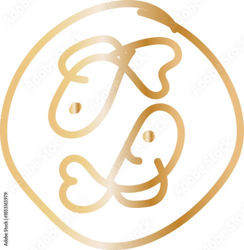 Lucky Coin Character Line Illustration