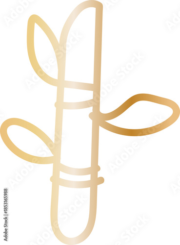 Bamboo Stalk Hand Drawn Line Illustration