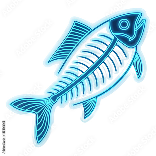 Illuminated fish skeleton