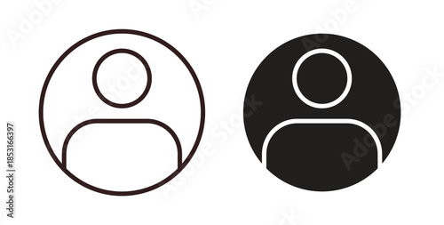 Man icons. thin line and glyph vector icons pack on white background