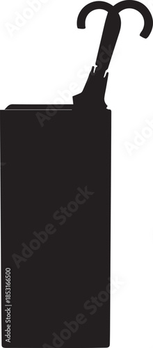 Trash can container with garbage inside and paper spill out on ground