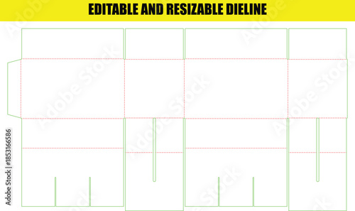 Editable and Resizable Packaging Dieline Template for Custom Box Design