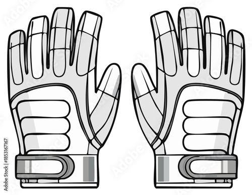 Vector illustration of a pair of padded goalkeeper football gloves