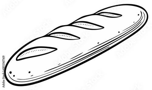 Hand Drawn Loaf of Bread Fresh from Bakery Delicious Food Bakery Concept Sketch Style