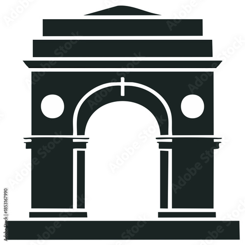 India Gate Simple Vector Illustration Monumental Landmark Arch