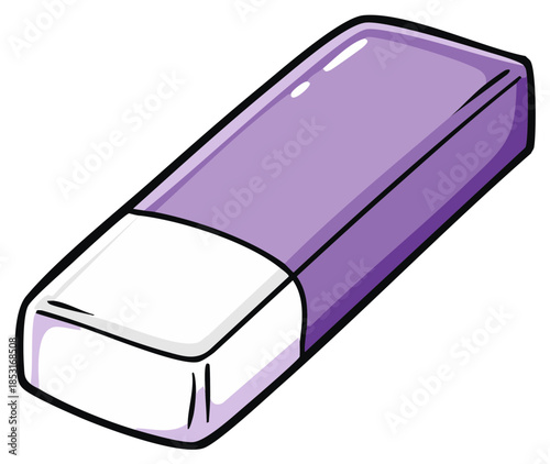 Simple vector illustration of a purple rubber eraser for school or office stationery