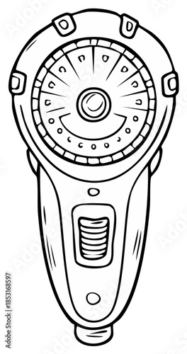 Retro Style Electric Shaver Line Art Illustration Personal Grooming Tool