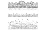 set of grass,
Minimal Forest Line CAD Set – Ground Cover and Grass Section for Architectural Elevations