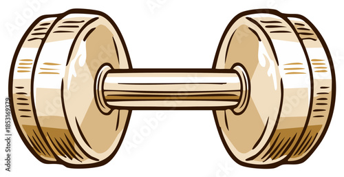 Dumbbell illustration for fitness and exercise, weight training workout concept