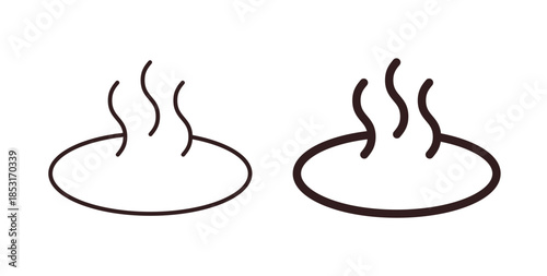 Onsen icons. thin line and glyph vector icons pack on white background