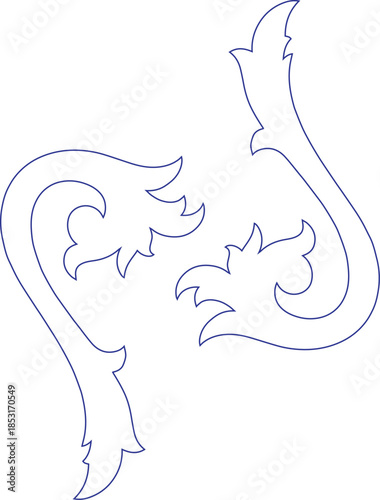 Elegant Floral Scroll Ornaments and 3D Letter B Heart Logo Collection