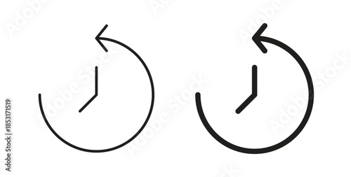 Past time icons. thin line and glyph vector icons pack on white background