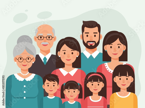 Extended Family Portrait A Multigenerational Group Together