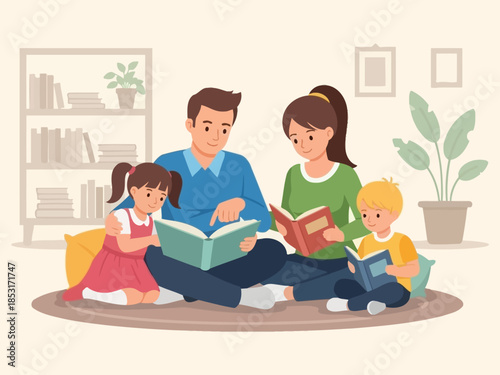 A family reading together