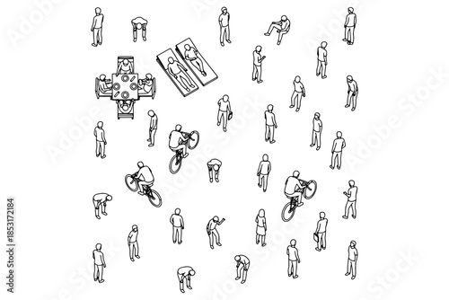 set of People Plan Vector,
People Plan Vector Set – Minimal Style Top View for Architecture and Landscape Design