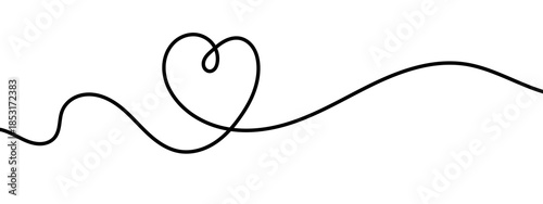 Foto Black wavy line with heart loop divider