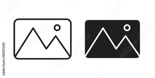 Picture icons. thin line and glyph vector icons pack on white background