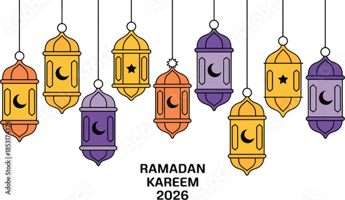 Ramadan Kareem Lanterns Celebration Greeting Card 2026