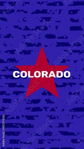Colorado text - USA United States Colors Minimalist Glitch Animation