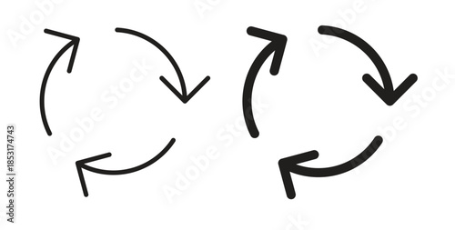 Recycle icons. thin line and glyph vector icons pack on white background