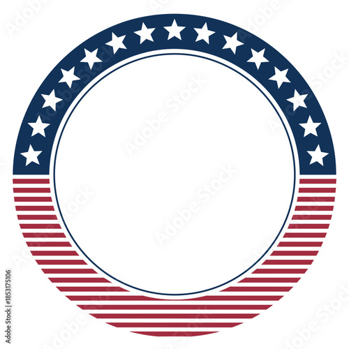 Circular Emblem with Stars and Stripes Design and Copy Space circle badge
