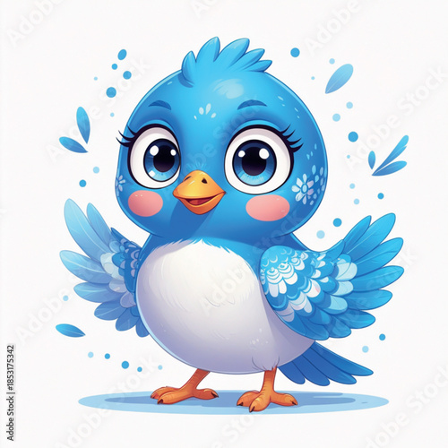 Smiling Baby Bird Digital Illustration