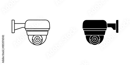 Two security cameras mounted side by side