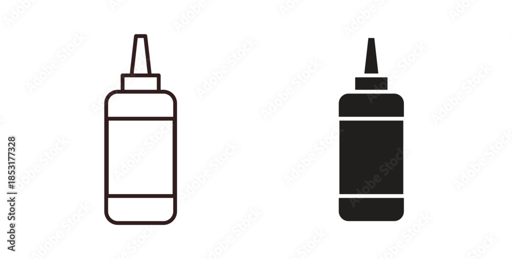 Obraz premium Sauce icons. thin line and glyph vector icons pack on white background