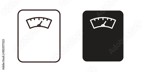 Scale icons. thin line and glyph vector icons pack on white background