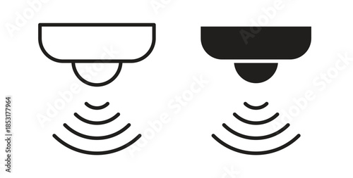 Sensor icons. thin line and glyph vector icons pack on white background