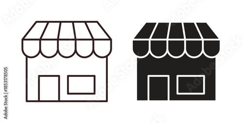 Shop icons. thin line and glyph vector icons pack on white background