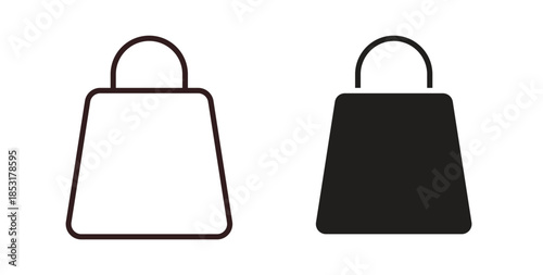 Shopping bag icons. thin line and glyph vector icons pack on white background