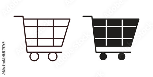 Shopping icons. thin line and glyph vector icons pack on white background