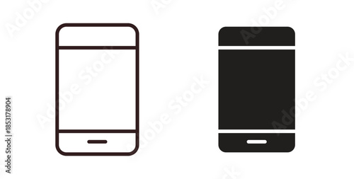 Smartphone icons. thin line and glyph vector icons pack on white background