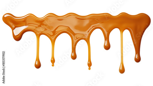 Melted caramel dripping isolated on transparent background Remove png, Clipping Path, pen tool 