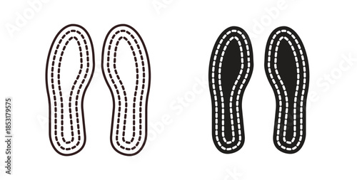 Soles icons. thin line and glyph vector icons pack on white background