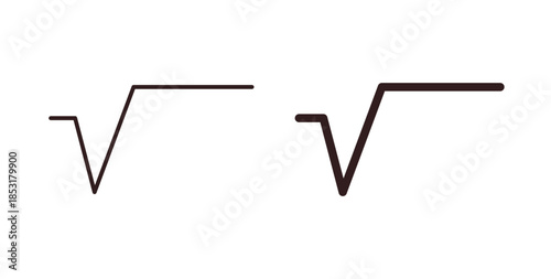 Square root icons. thin line and glyph vector icons pack on white background