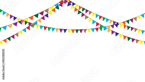 Multicolor Pennant Banner Garland with Triangle Flags for Celebration and Event Design