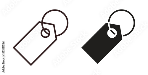 Tag icons. thin line and glyph vector icons pack on white background