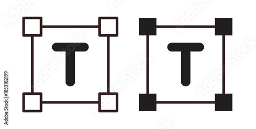 Text icons. thin line and glyph vector icons pack on white background