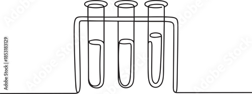 laboratory test tubes.one line vector illustration with out background