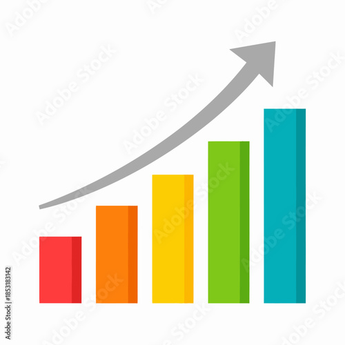 Free Download Financial Growth and Progress Bar Chart with Upward Trend Arrow - GFXLoad