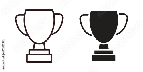 Trophy icons. thin line and glyph vector icons pack on white background