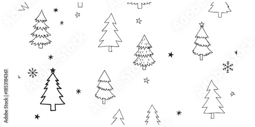 christmas trees set