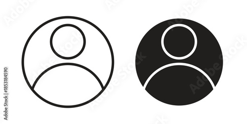 User icons. thin line and glyph vector icons pack on white background
