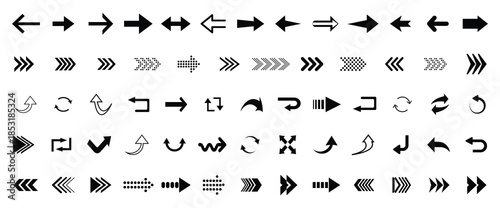 Set arrow icons. Collection arrows sign. Black arrow icon set. Arrow. Cursor. Arrow vector icon. Simple arrow set. Vector illustration