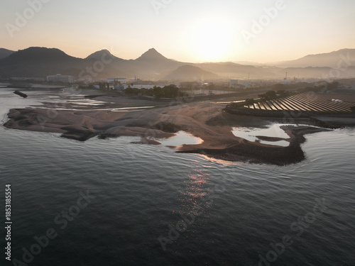 愛媛県松山市　早朝の立岩川河口